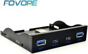 USB Hub USB C Hub 3.5 Inch Floppy Drive Front Panel 2 Port USB 3.0 + 2 Port USB 3.1 Type C 20 Pin Connector For Desktop Computer