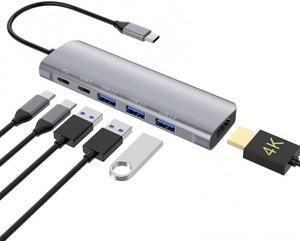 Hub 6 in 1 USB C Aluminum Alloy USB 3.0 Type-C Hub to Adapter