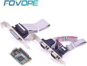 PCIe Serial DB9 RS232 Parallel DB25 Adapter PCIe to 2 port Serial DB9 RS232 Parallel DB25 Adapter RS-232 PCI-e Converter Card