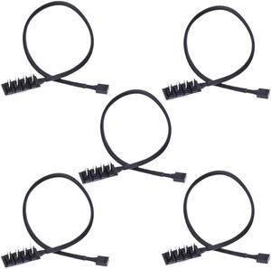 4-Port PC PWM Cooling Fan Hub Cooling 4Pin Fan Splitter Cable 1 Female to 4 Male Compatible with 4pin PMW Fan Connector 2021