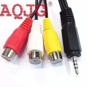 Top Quality 2.5 mm Composite AV Audio Video Connector Cable Cord Male to 3 RCA A56