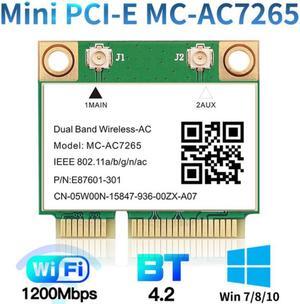 1200Mbps Wireless MC-AC7265 Half Mini PCI-E Wifi Card Bluetooth 4.2 802.11ac Dual Band 2.4G 5Ghz Adapter For Laptop Than 7260HMW