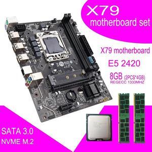 X79 Motherboard Set With Xeon Lga 1356 E5 2420 Cpu 2Pcs X 4Gb = 8Gb 1333mhz Pc3 10600R DDR3 Ecc Reg Memory Ram