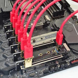 M.2 to PCI-E X16 Slot Adapter Card NGFF Pcie Riser Card NVME VGA Extension Cable 4Pin 6Pin Sata for Miner Mining Slot Adapter