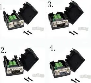 1pcs DB9 serial COM transfer-free solder terminals RS232 female connector D-SUB 9PIN male RS232/rs485/422 connector DIY