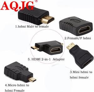 5Pcs/Set 1080P HDMI adapter Set HDMI Female to Mini micro HDMI Male Extension Adapter Converter For 3D TV LCD HDTV