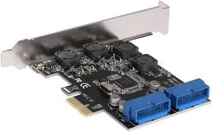USB 3.0 PCIE PCI Express Control Card Adapter Desktop Front PCIe Transfer USB3.0 19PIN Interface Adapter Card