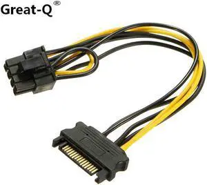 10pcs Single SATA 15pin to 8pin(6+2) Powr Adapter Cable 20cm PCI-E SATA Power Supply 15-pin to 8 pin cable for BTC Miner Mining 10pcs Single SATA 15pin to 8pin(6+2) Powr Adapter Cable 20cm PCI-E SATA Power Supply 15-pin to 8 pin cable for BTC Miner Mining