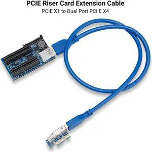 PCIE Riser Card Adapter PCIE X1 to Dual Port PCI E X4 Extender Card Add On Card PCI Express USB 3.0 Raiser Expansion Cable PCIE Riser Card Adapter PCIE X1 to Dual Port PCI E X4 Extender Card Add On Card PCI Express USB 3.0 Raiser Expansion Cable
