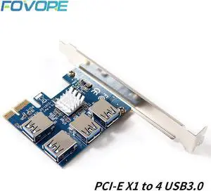PCIE to PCI-E Adapter 1 Turn 4 PCI-Express Slot 1x to 16x USB 3.0 Mining Special Riser Card PCI e Converter for BTC Miner Mining