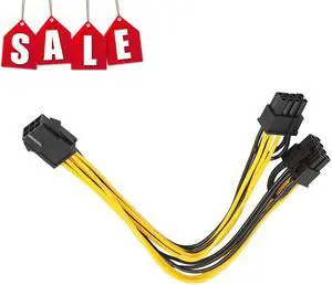 PCI-E 6-pin To Dual 6+2-pin (6-pin/8-pin) Power Splitter Cable Graphics Card PCIE PCI Express 6Pin To Dual 8Pin Power Cable