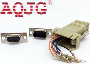 DB9 Female to RJ45 Female DB9 to RJ45 Adapter Connector rs232 modular cab-9as-fdte to rj45 db9 for Computer