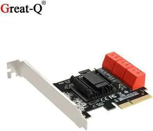 6 ports SATA 3.0 to PCIe expansion Card PCI express 4X Gen 3 PCI express SATA Adapter SATA 3 Converter with Heat Sink For HDD