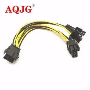 PCI-E PCIe PCI Express 6Pin Female to Dual Double 2 Port 8Pin ( 6+2Pin ) Male Adapter Video Card Power Cable Cord 18AWG Wire