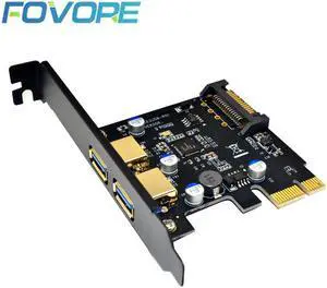 USB 3.0 PCI E PCI-E USB 3 Card Adapter 5Gbps USB 3 PCIE 2 Ports PCI Express Expansion Card SATA Power Connector for PC