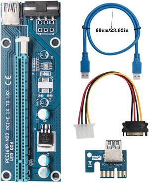 PCI-E Riser Board 4-pin PCI-E 1x to 16x Adapter Card Graphic Card GPU Extender Board with USB Cable