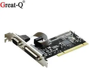 RS232  Serial  COM & DB25 Printer Parallel Port LPT to PCI  riser Card Adapter For Desktop PC