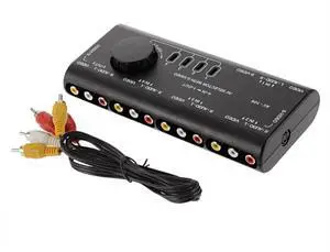 4 in 1 Out AV RCA Switch Box AV Audio Video Signal Switcher Splitter 4 Way Selector with RCA Cable For Television DVD VCD TV