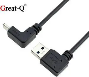 USB 3.1 type-c  USB-C to USB 3.0 90 Degree Right & Left & Up & Down  Angled A Male Data Cable 1m for Macbook & Tablet & Phone