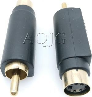 S-video MINI DIN 4PIN Plug Female to AV RCA Plug male Audio extension Adaptor Gold Plated