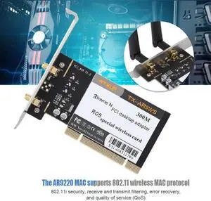 AR9220 802.11a/b/g/n 2.4GHz/5GHz 300Mbps Desktop PCI card For ROS/Windows Adapter WiFi Wireless Network 7/8/10 X8Z7
