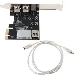 PCI-e 1X IEEE 1394A 4 Port(3+1) Firewire Card Adapter 6-4 Pin Cable For Desktop PC K1AA