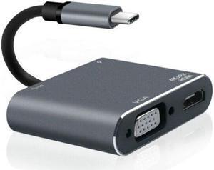 4 in 1 USB C Type c to 4K HDMI-compatible  Adapter VGA USB3.0 Audio video Converter PD  Fast charger for Macbook pro Samsung S10