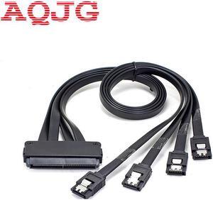 SAS Controller   Mini SAS 4i  SFF-8484 32 Pin to 4 SATA 7 Pin HDD Back Plane Cable Splitter Adapter Cable 50cm Black