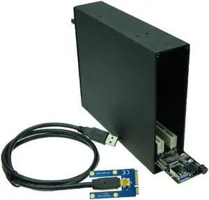 Mini PCIe to Dual PCI Bus Slot Adapter with case enclosure Mini PCIe to Dual PCI Bus Slot Adapter with case enclosure