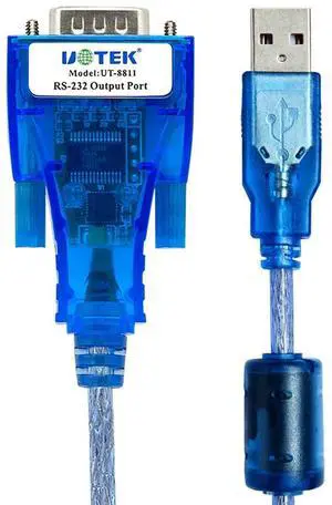 UTEK UT-8811 USB 2.0 to Serial RS-232 DB9 9Pin Adapter Converter Cable 1.5m support win10
