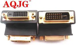 90 Degree Down Angle DVI 24+1 DVI-D Male to Female M/F Adapter Redirection Connector