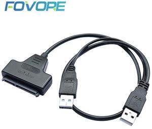 SATA to USB 2.0 To 7 15 22pin Adapter Cables External Power For 2.5'' Ssd Hdd Hard Disk Drive Converter
