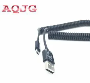 Spiral Coiled USB 2.0 A Male to Micro USB B 5Pin Adaptor Spring Cable ForAndroid phone data charging  Cable car charging 3M
