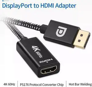 4K 60Hz Gold Plated DisplayPort DP Male to HDMI-Compatible  Female Adapter Cable Cord for PC Notebook for HDTV Projector