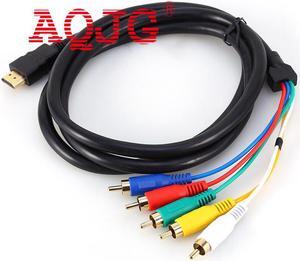 5FT HDMI Male to 5 RCA RGB Audio Video AV Adapter Cable Cord Wire HDMI to RCA cable av cables
