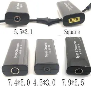 Laptop Power Jack Connector Dc Adapter Charger Converter for Lenovo Hp Asus 7.4*5.0 7.9*5.5mm Female to USB Type C Adaptor Male