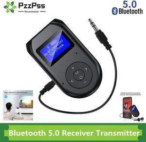 PzzPss Bluetooth Transmitter and Receiver 3-in-1 Wireless Bluetooth 5.0 Adapter with Display Screen Low Latency Audio Adapter