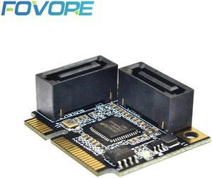 Add On Cards Mini PCI-E PCI Express to 2 Ports SATA 3.0 Converter SSD HDD SATA3 Controller Expansion Card SATA Multiplier