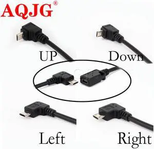 4Type L Shape Black Micro / Mini USB Female to Mini / Micro USB Male Adapter Charger Connector  90 degree UP  Converter Adaptor
