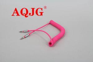 ! 3.5 mm Male To Male Coiled Stereo Audio Cable Car AUX Auxiliary Cord Stereo Audio Cable for PC Phone Car