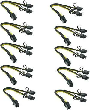 10pcs 8 Pin to dual 8 (6+2) Pin PCI Express Power Cable Converter Cable for Graphics GPU Video Card PCIE PCI-E GPU Splitter Hub