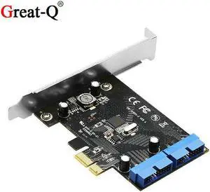 Super Speed  PCIE to  USB 3.0 Expansion Card With Dual  20pin motherboard Connector PCI express  adapter For Desktop PC