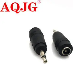 2pcs 3.5mm 2 Pole Mono Plug to 5.5x2.1mm Female jack Connector 3.5 to 5.5*2.1 mm Plug DC Power Connector Adapter Laptop