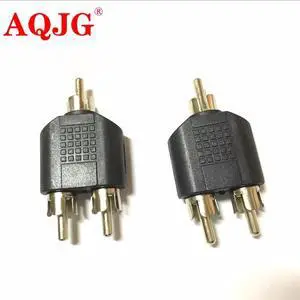 RCA jack Y Splitter AV Audio Video Plug Adapter 1 Male to 2 male Converter 1pcs