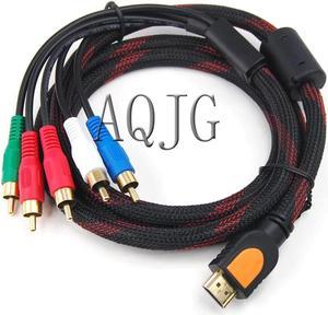 5FT / 1.5M HDMI Male to 5 RCA RGB Audio Video AV Adapter Cable Cord Wire HDMI to RCA cable av cables