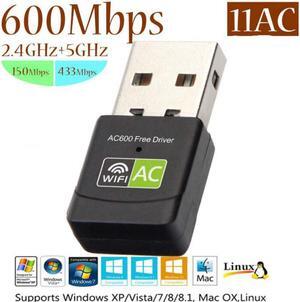 USB WiFi Adapter 600Mbps  5G Adapter Wi-Fi Dongle Network Card Antenna WiFi Receiver USB Lan Ethernet Free Driver For PC