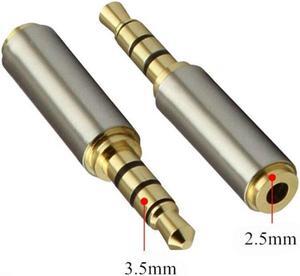 5pcs/ lot    Gold 2.5 mm Male to 3.5 mm Female audio Stereo Adapter Plug Converter Headphone jack