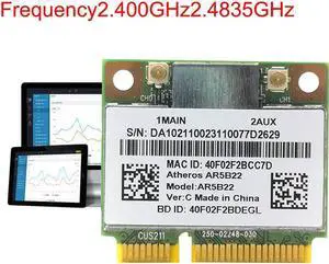 Atheros AzureWave AR9462 AR5B22 WB222 Half Mini PCIe Wireless 300Mbps+Bluetooth4.0 Card WLAN Wifi Y0R4 S0K9
