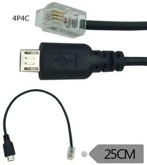 Extension Cable Adapter USB micro Male to RJ9 4P4C male Converter Wire for  0.25m