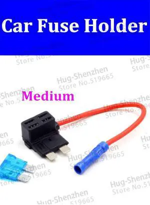 50pcs 130mm 16AWG  medium car fuse holder for Carcorder with fuse
